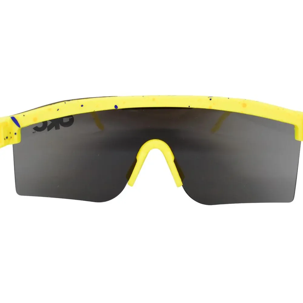 Twisted Tea OKC Yellow Frames/Blue Dots Sunglasses -LENSES GOOD/FRAMES VERY GOOD